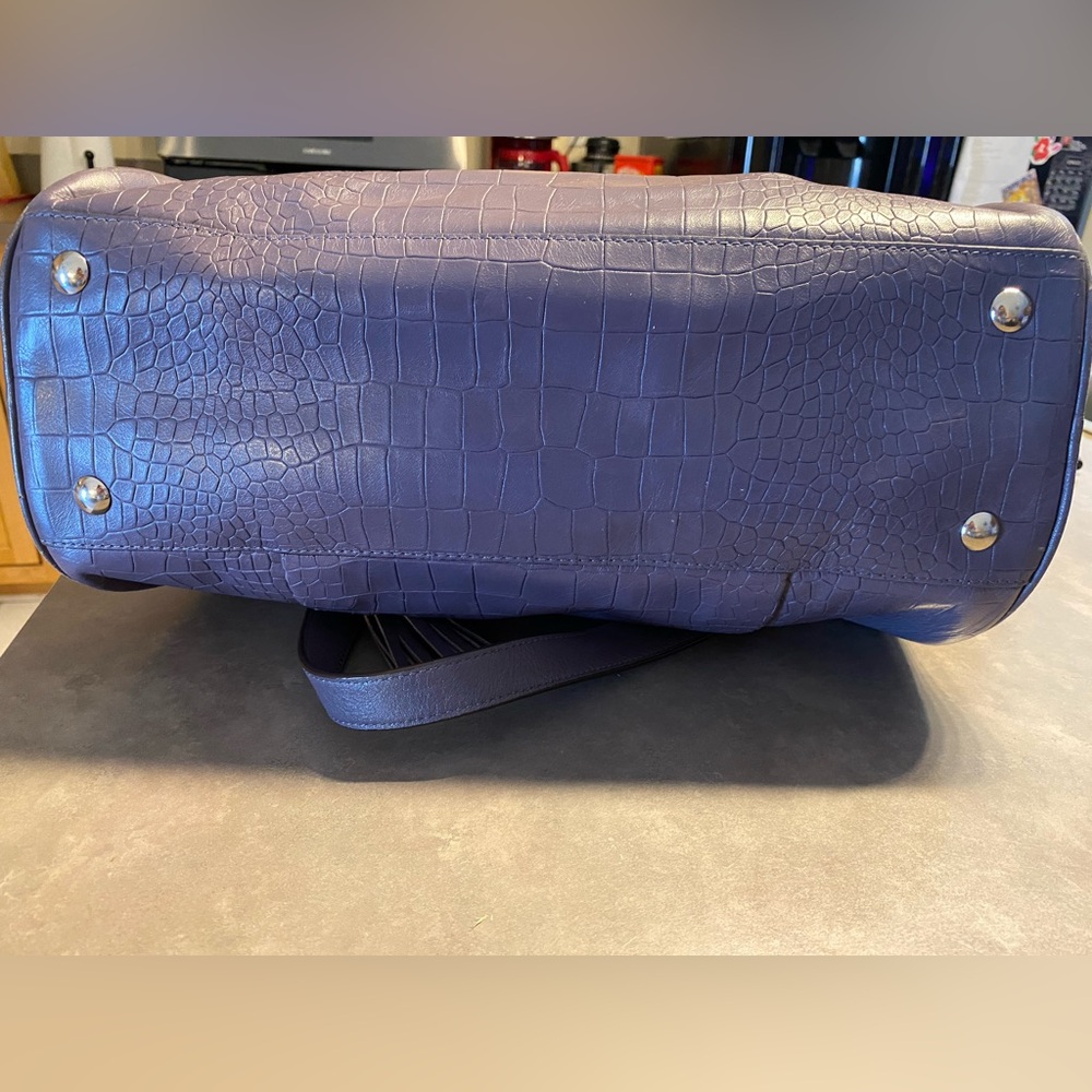 Coach Plum Croc-Embossed Shoulder Bag - Picture 10 of 15